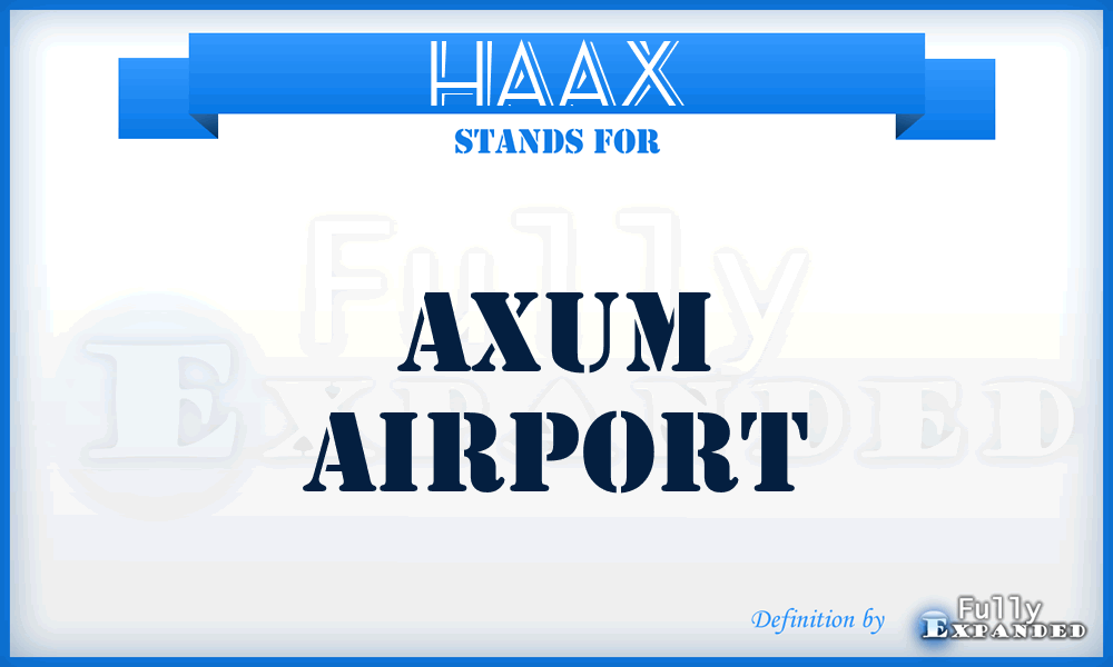 HAAX - Axum airport