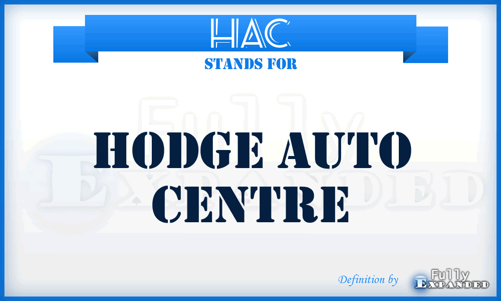 HAC - Hodge Auto Centre