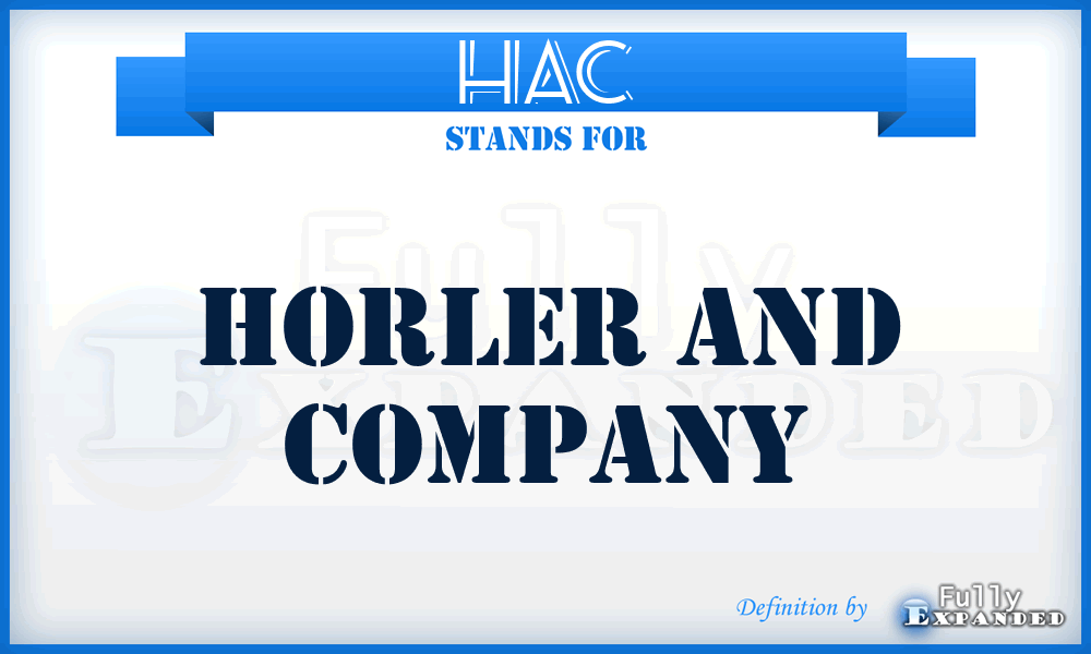 HAC - Horler And Company