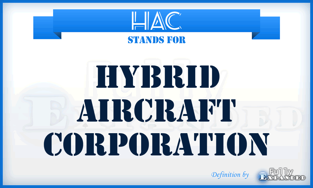 HAC - Hybrid Aircraft Corporation