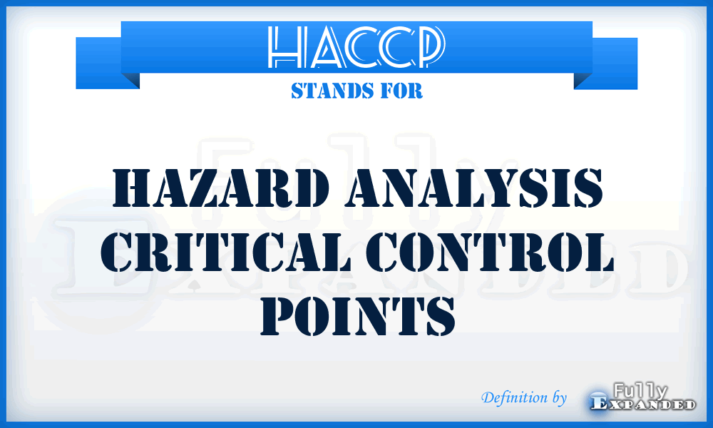 HACCP - Hazard Analysis Critical Control Points