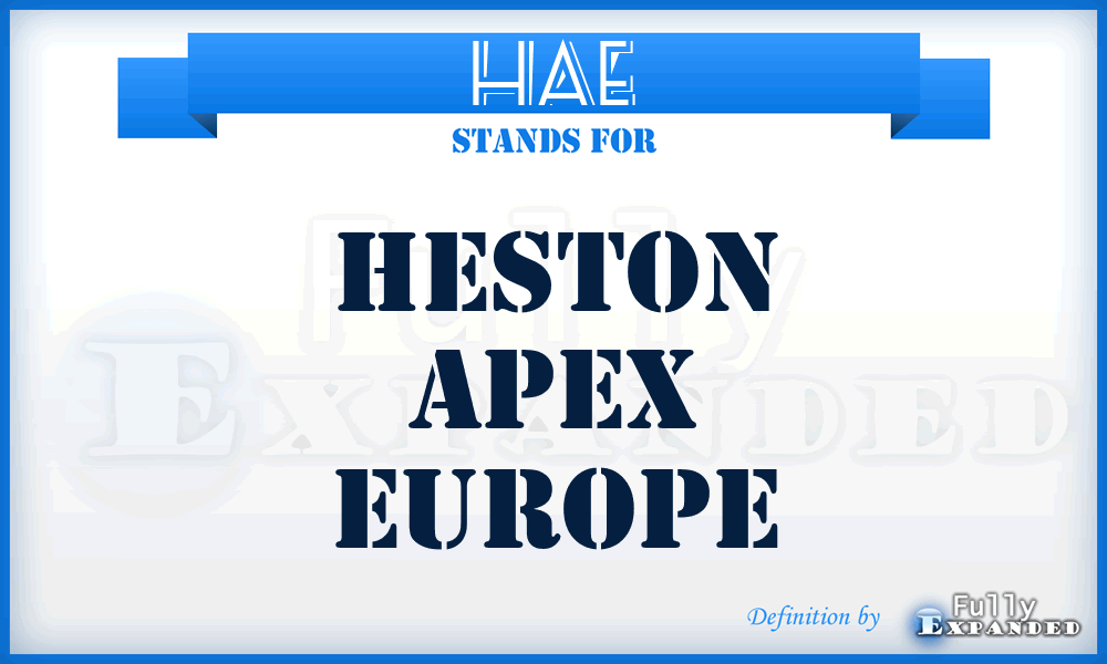 HAE - Heston Apex Europe