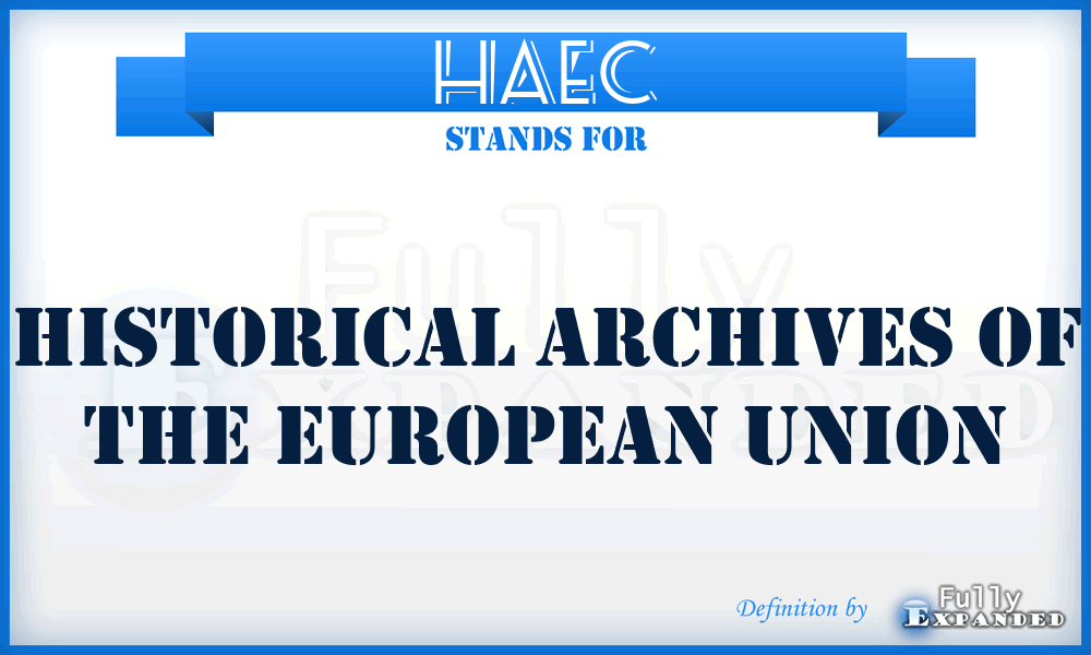 HAEC - Historical Archives of the European Union