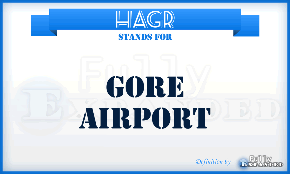 HAGR - Gore airport