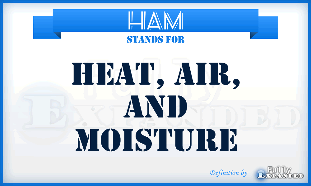 HAM - Heat, Air, and Moisture