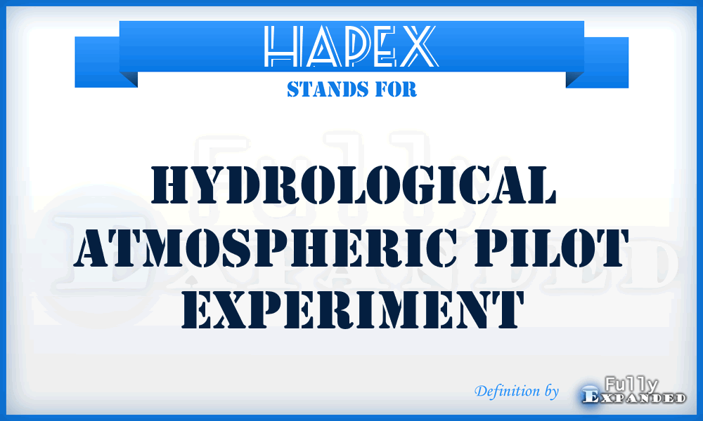 HAPEX - Hydrological Atmospheric Pilot Experiment