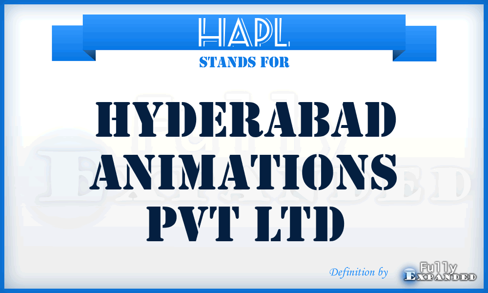 HAPL - Hyderabad Animations Pvt Ltd