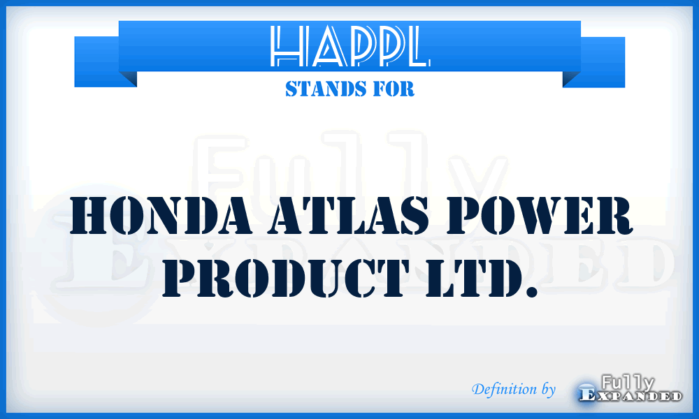 HAPPL - Honda Atlas Power Product Ltd.