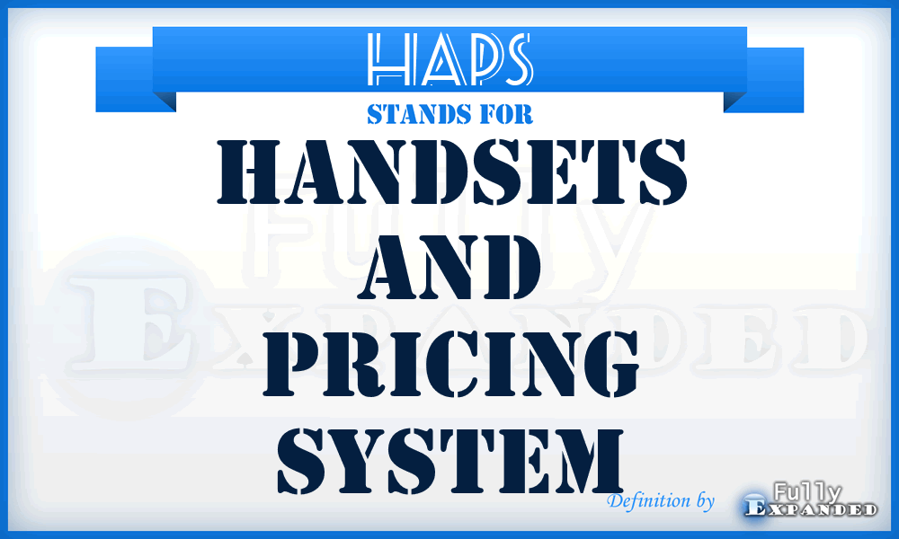 HAPS - Handsets and Pricing System
