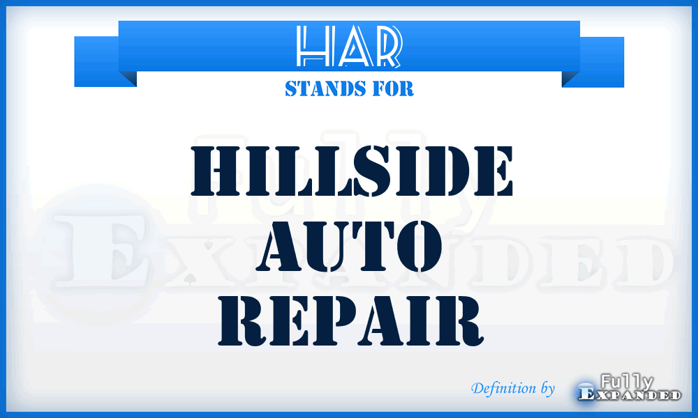 HAR - Hillside Auto Repair