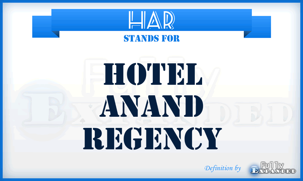 HAR - Hotel Anand Regency