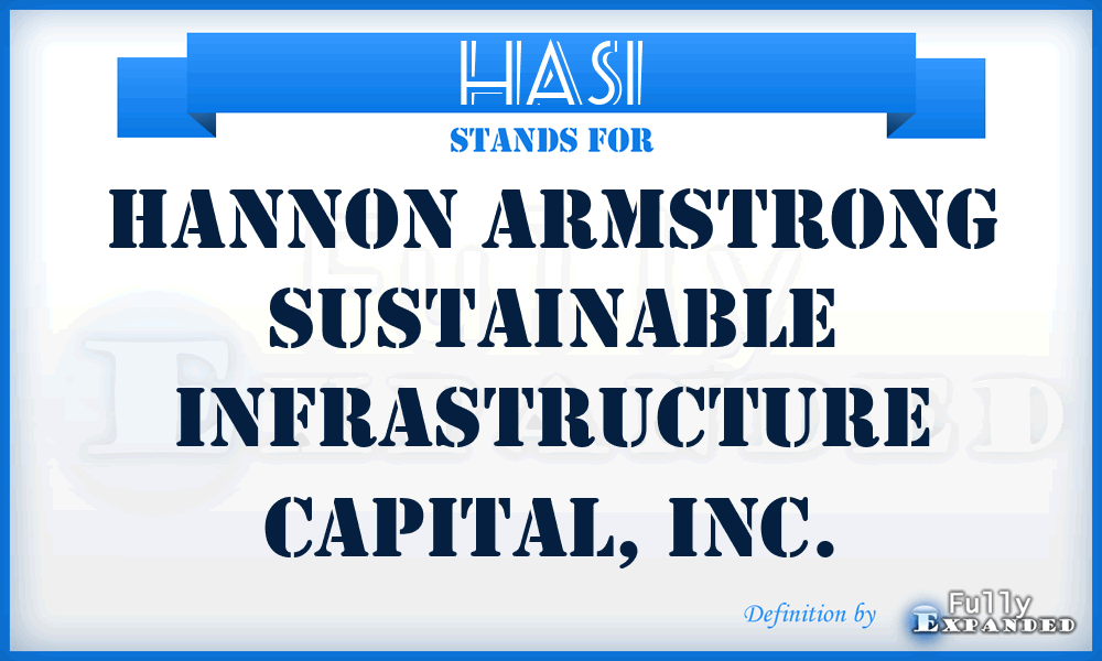HASI - Hannon Armstrong Sustainable Infrastructure Capital, Inc.