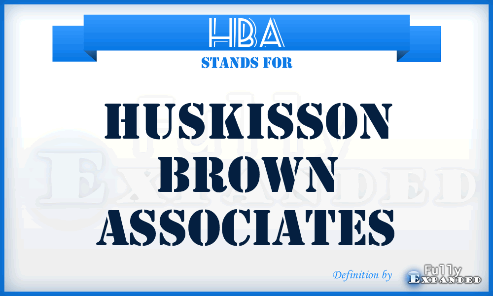 HBA - Huskisson Brown Associates