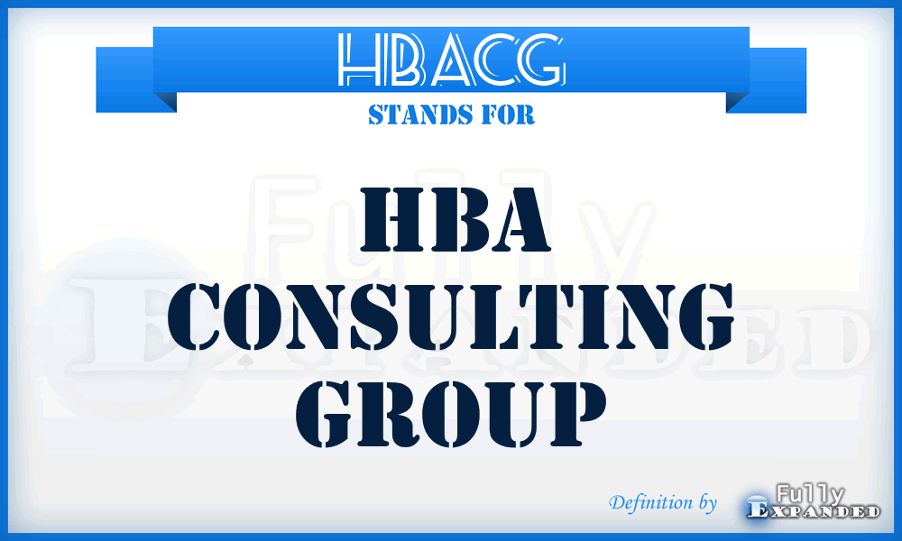 HBACG - HBA Consulting Group