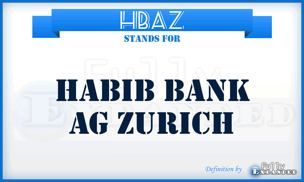 HBAZ - Habib Bank Ag Zurich