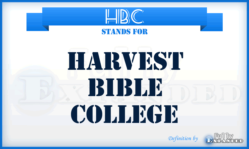 HBC - Harvest Bible College