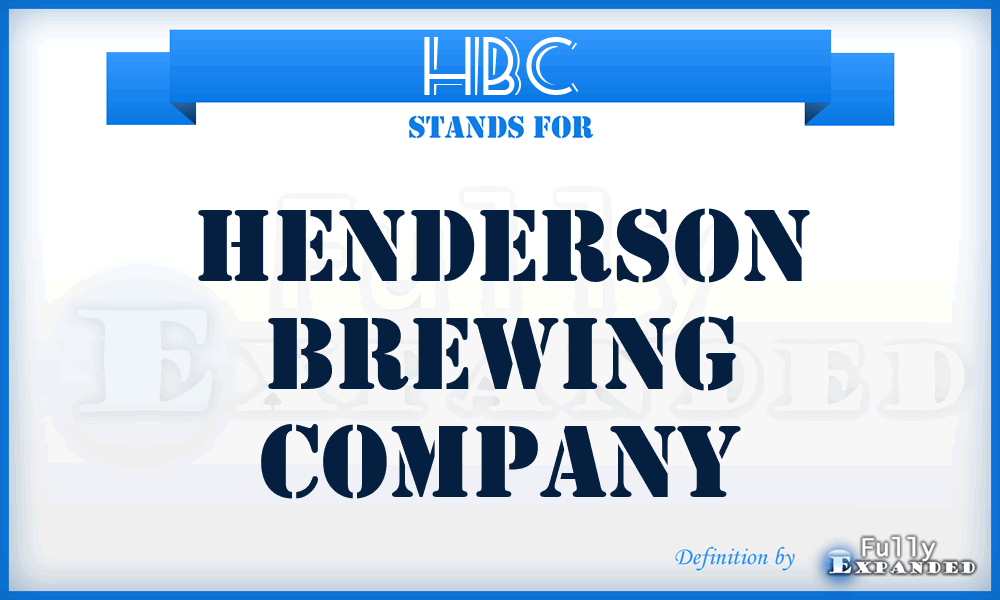 HBC - Henderson Brewing Company
