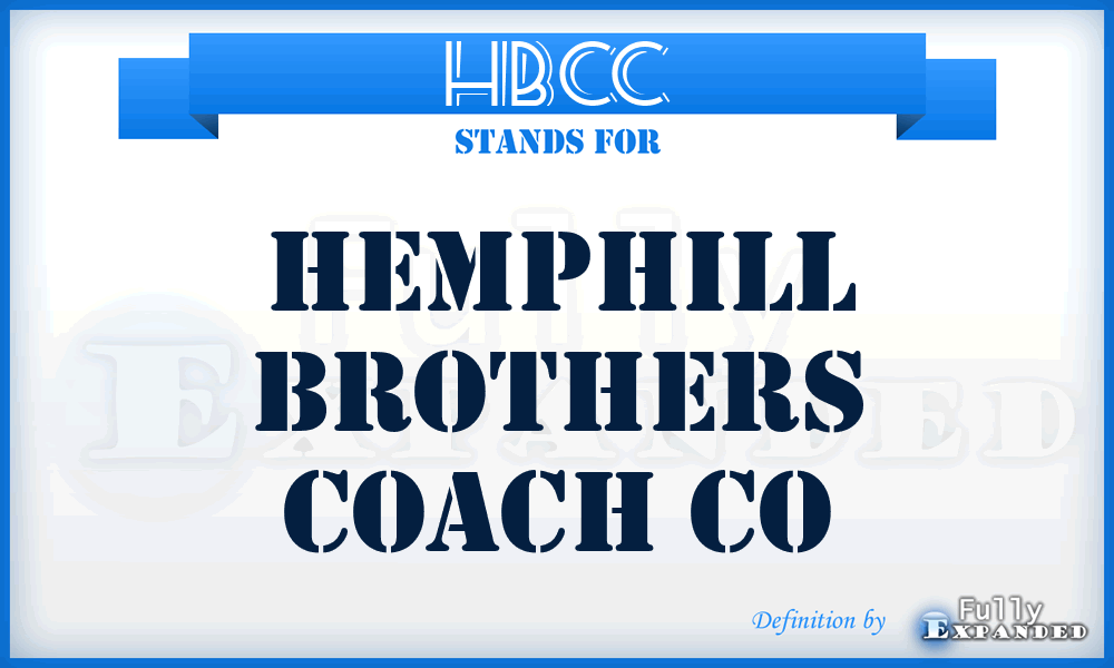 HBCC - Hemphill Brothers Coach Co