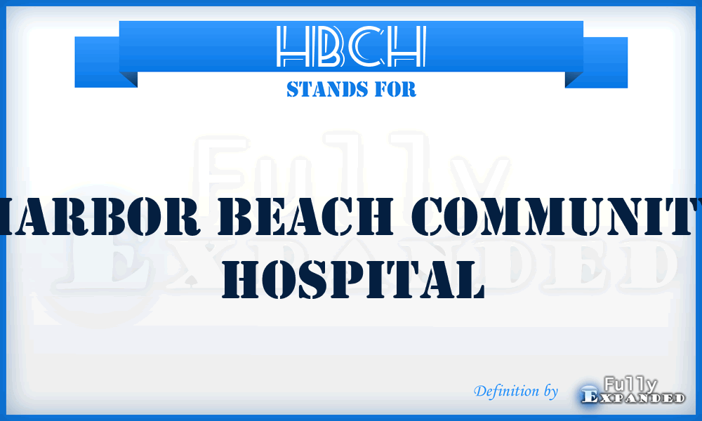 HBCH - Harbor Beach Community Hospital