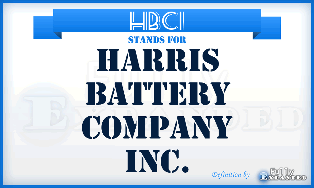 HBCI - Harris Battery Company Inc.