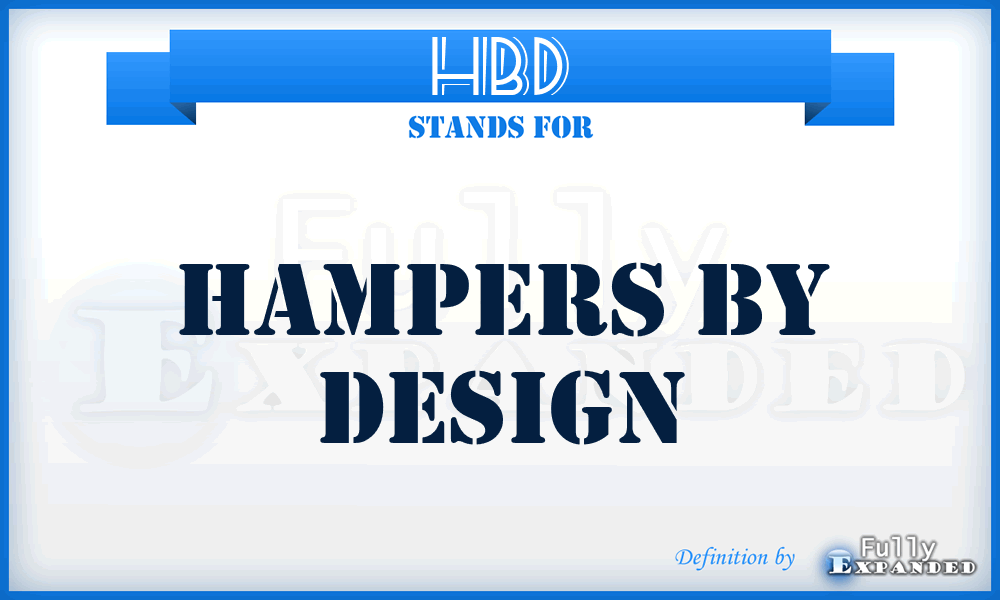 HBD - Hampers By Design