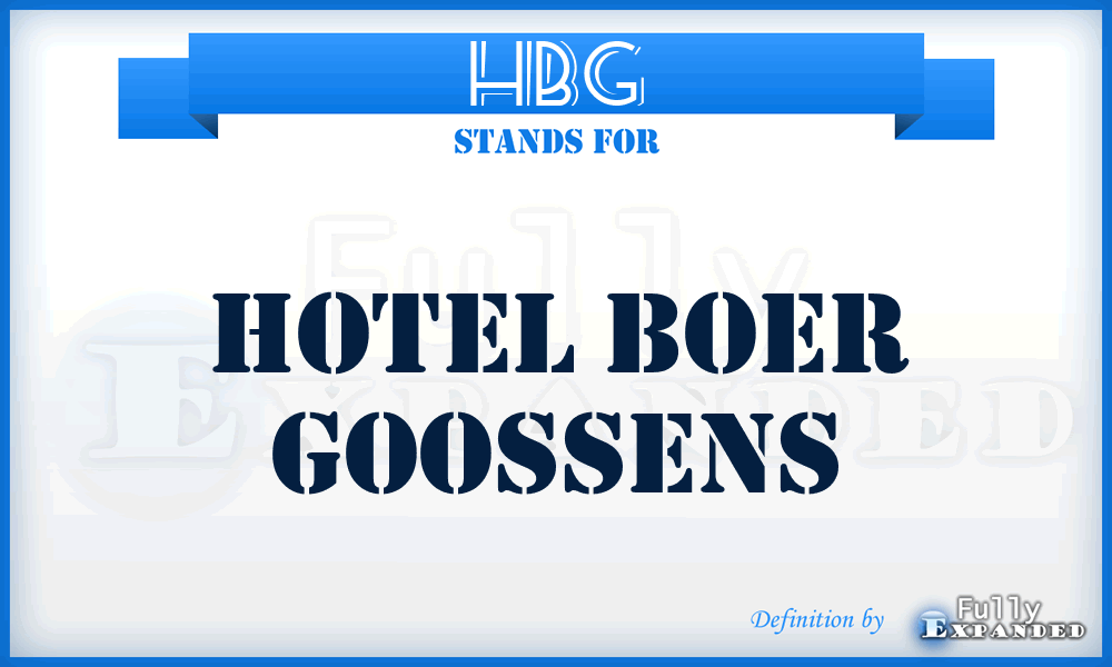 HBG - Hotel Boer Goossens