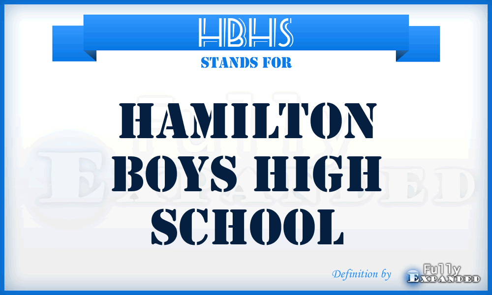 HBHS - Hamilton Boys High School