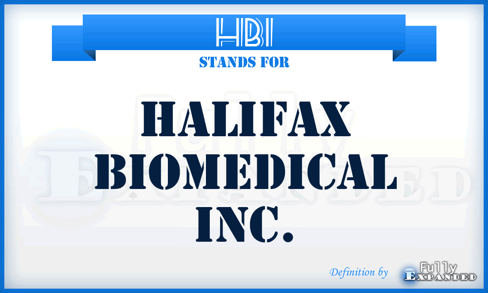 HBI - Halifax Biomedical Inc.