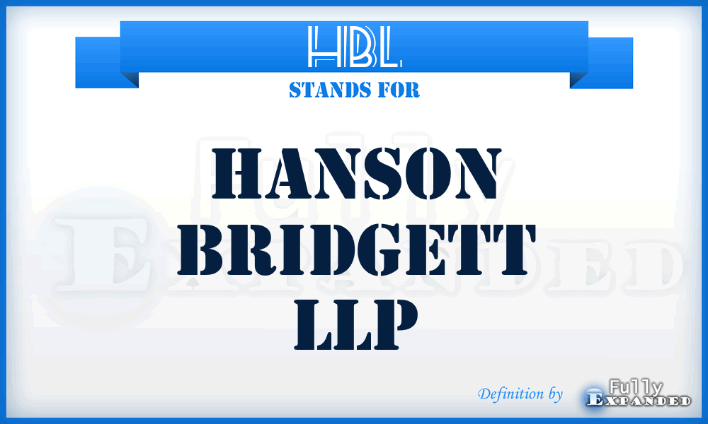 HBL - Hanson Bridgett LLP