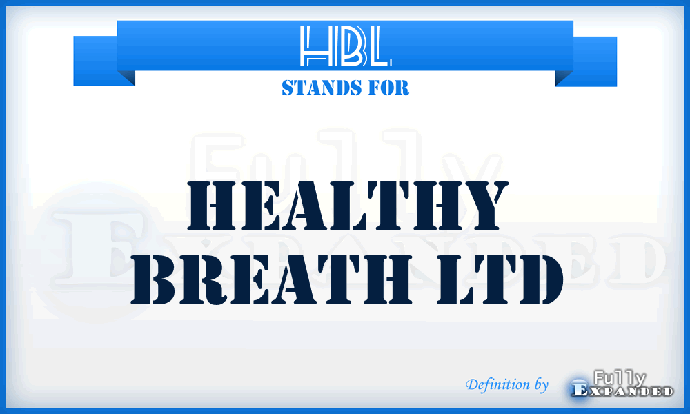 HBL - Healthy Breath Ltd