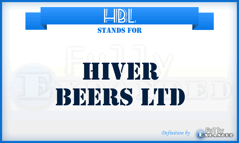 HBL - Hiver Beers Ltd