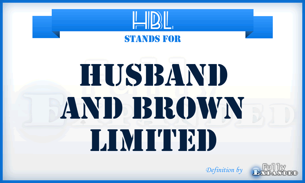 HBL - Husband and Brown Limited
