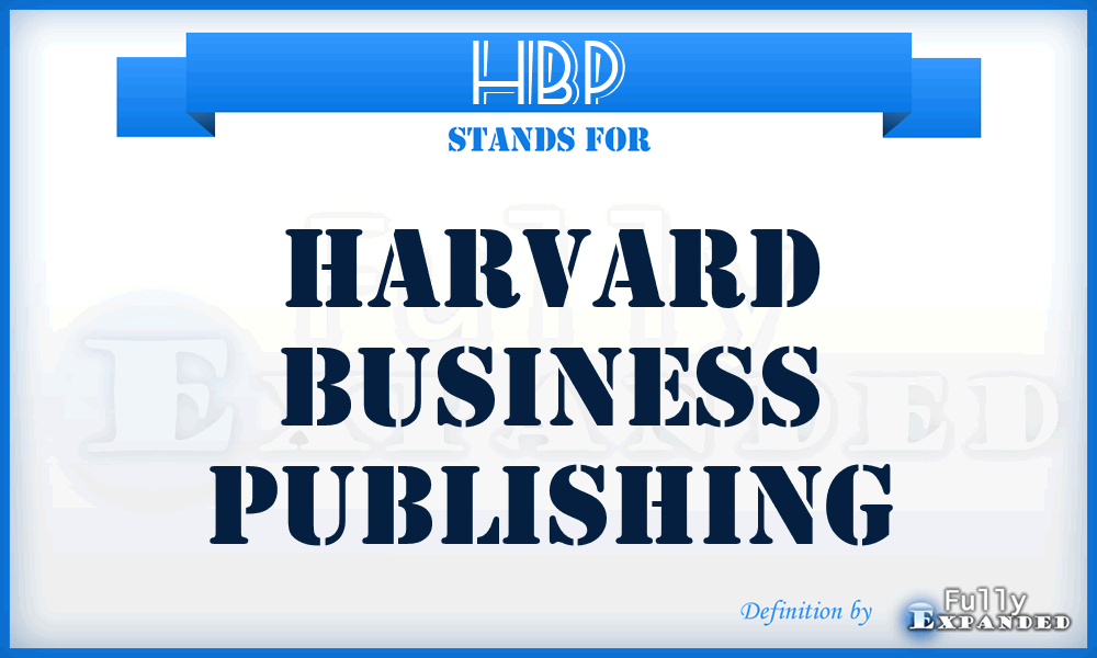 HBP - Harvard Business Publishing