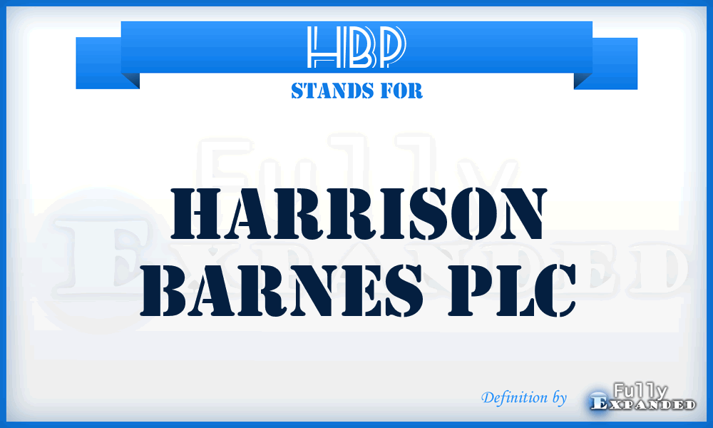 HBP - Harrison Barnes PLC