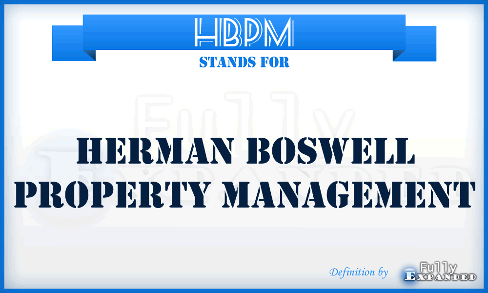 HBPM - Herman Boswell Property Management