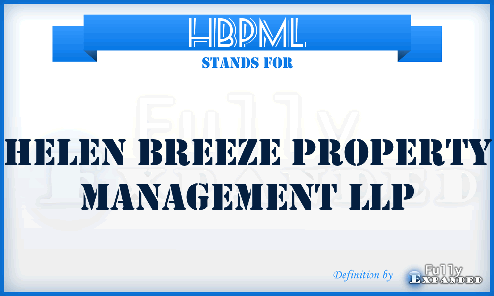 HBPML - Helen Breeze Property Management LLP