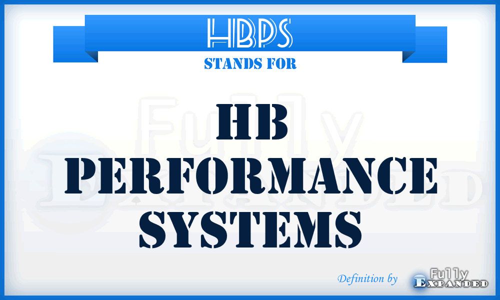 HBPS - HB Performance Systems