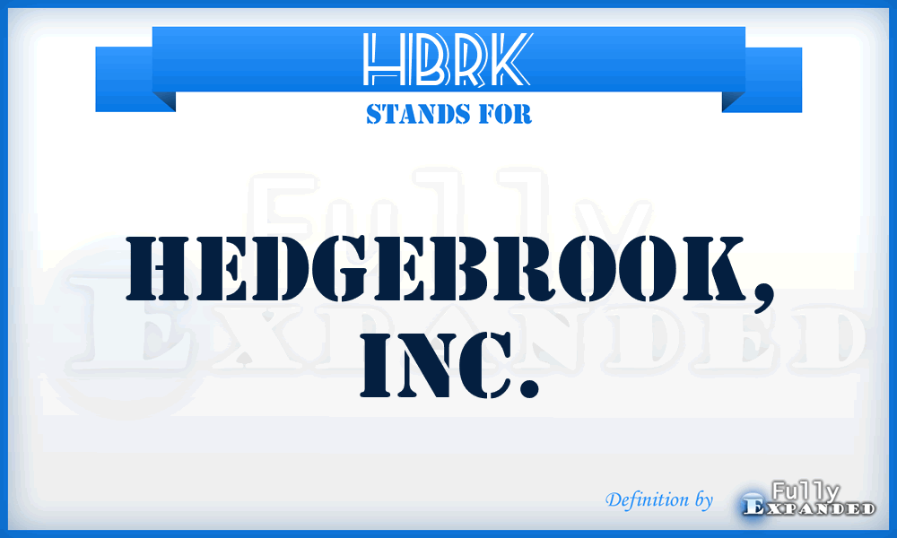 HBRK - Hedgebrook, Inc.