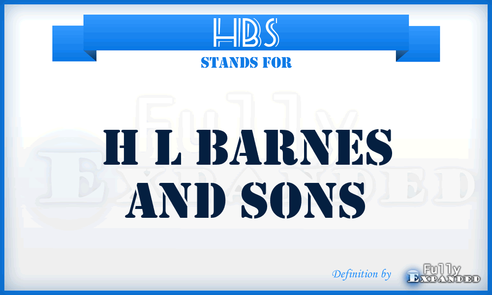 HBS - H l Barnes and Sons