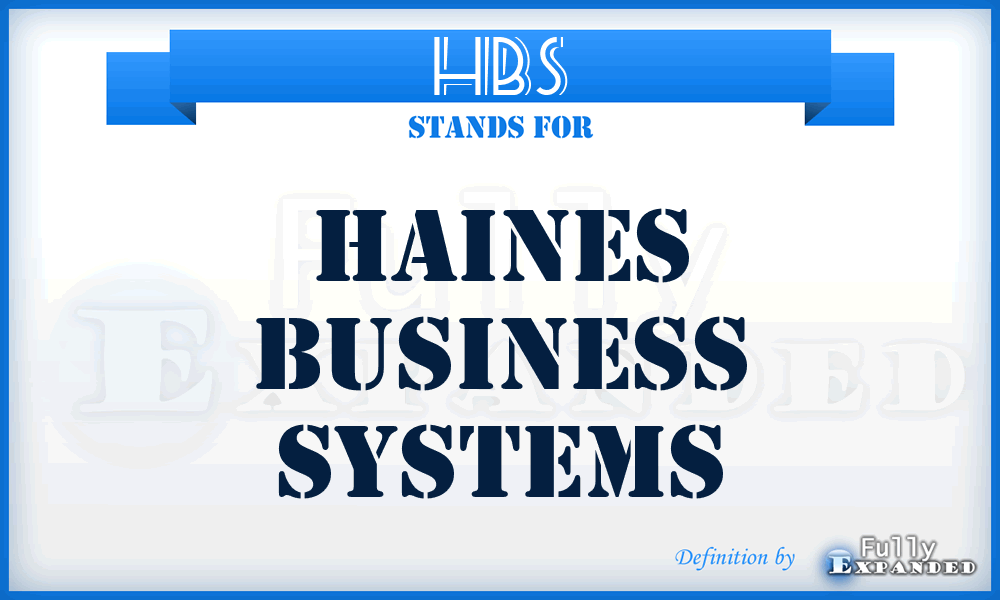 HBS - Haines Business Systems