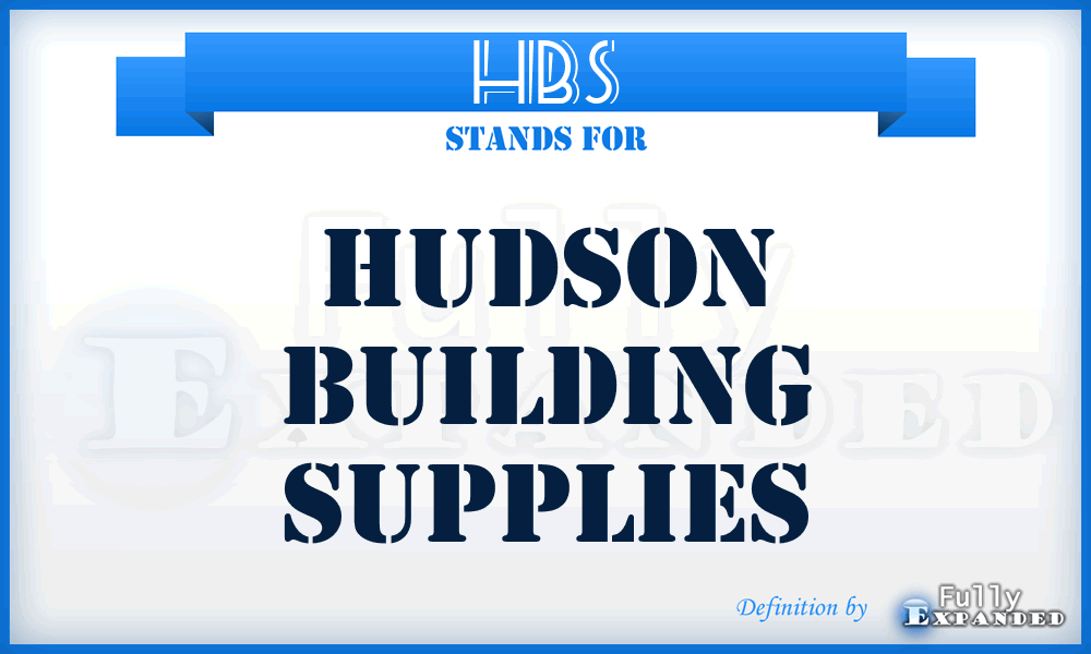 HBS - Hudson Building Supplies