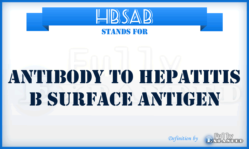 HBSAB - Antibody to hepatitis B surface antigen