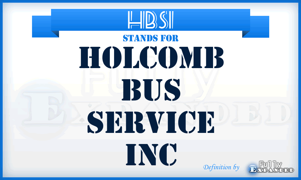 HBSI - Holcomb Bus Service Inc