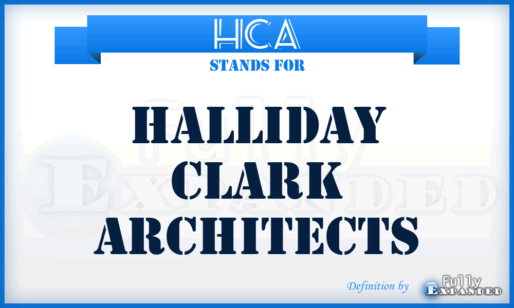 HCA - Halliday Clark Architects