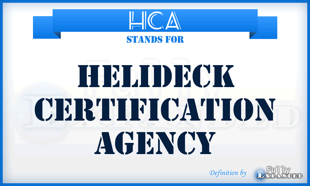 HCA - Helideck Certification Agency