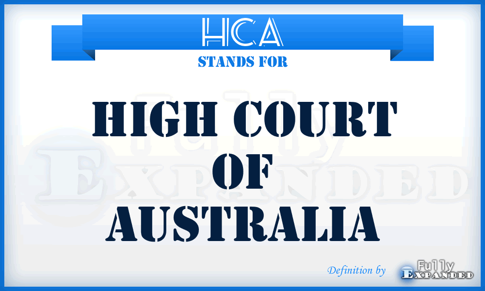 HCA - High Court of Australia