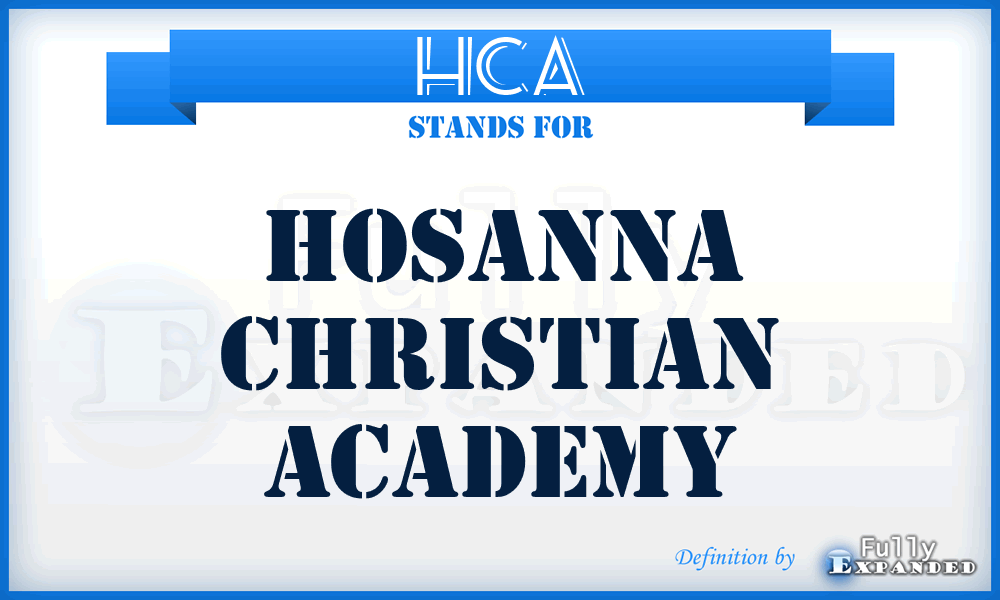 HCA - Hosanna Christian Academy