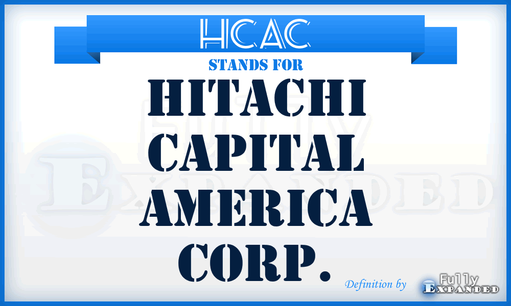 HCAC - Hitachi Capital America Corp.