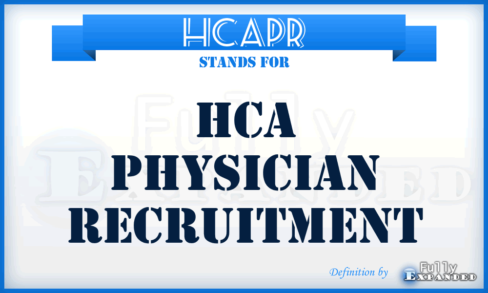 HCAPR - HCA Physician Recruitment