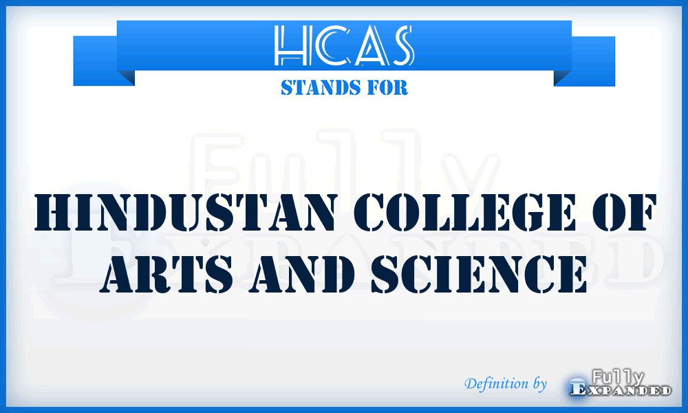 HCAS - Hindustan College of Arts and Science